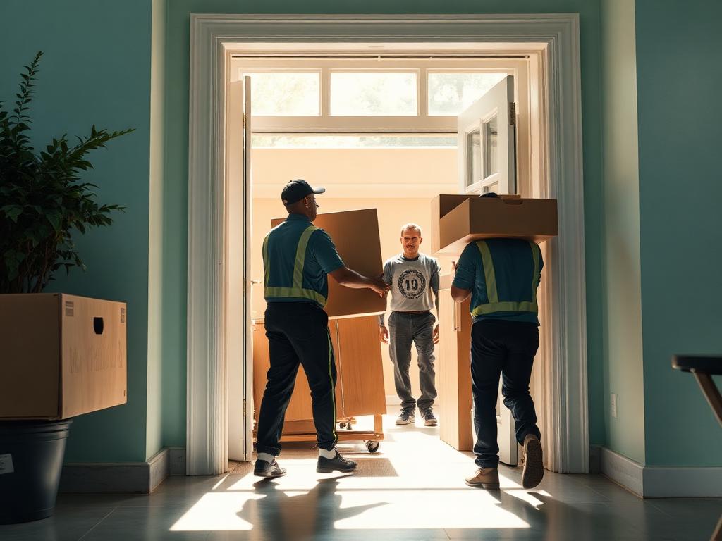 Illustration of crew operations at a property